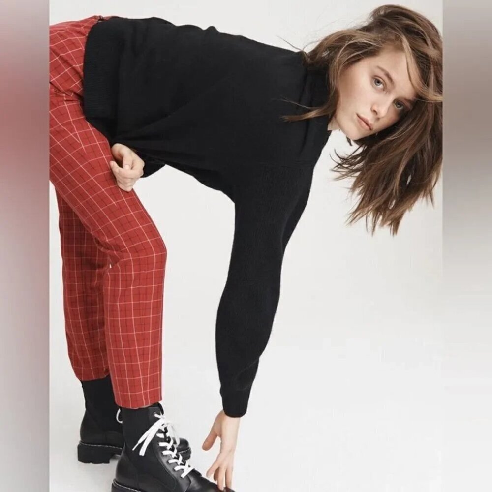 Rag & Bone Red Multi Simone High Rise Plaid Pants size 2 - Picture 12 of 12